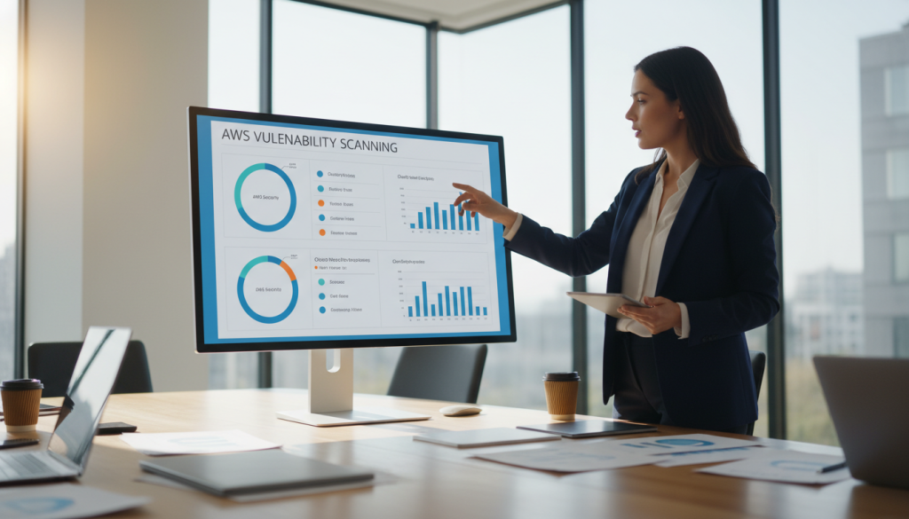 AWS vulnerability scanning dashboard showing cloud security assessment results