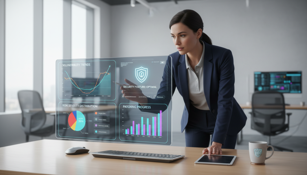 Security Posture Assessment dashboard showing vulnerability trends