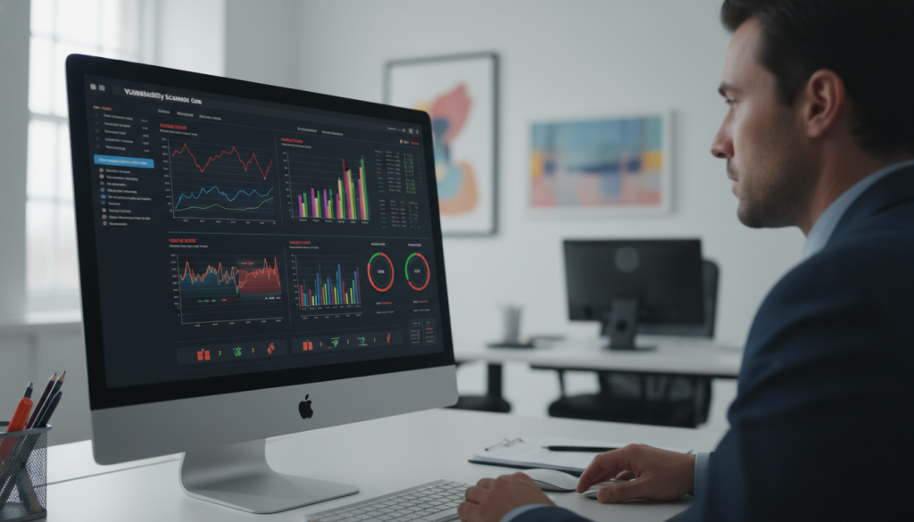 vulnerability scanning tools dashboard showing security assessment results